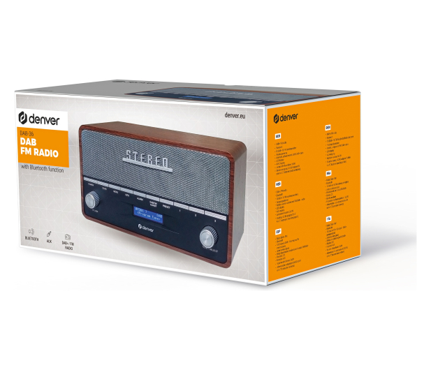 Denver Radio DAB+/FM Denver DAB-36 z drewnianą obudową brązowe - 1535066 - zdjęcie 4
